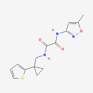 molecular formula C14H15N3O3S B2889511 N1-(5-甲基异恶唑-3-基)-N2-((1-(噻吩-2-基)环丙基)甲基)草酰胺 CAS No. 1207008-79-4