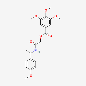 molecular formula C21H25NO7 B2889515 {[1-(4-Methoxyphenyl)ethyl]carbamoyl}methyl 3,4,5-trimethoxybenzoate CAS No. 1794988-28-5
