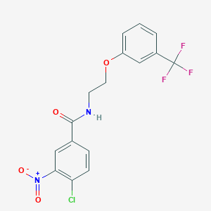 molecular formula C16H12ClF3N2O4 B2889521 4-chloro-3-nitro-N-(2-(3-(trifluoromethyl)phenoxy)ethyl)benzamide CAS No. 1170242-11-1