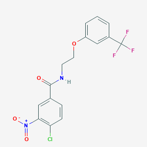 molecular formula C16H12ClF3N2O4 B2889521 4-氯-3-硝基-N-(2-(3-(三氟甲基)苯氧基)乙基)苯甲酰胺 CAS No. 1170242-11-1