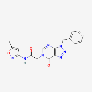 molecular formula C17H15N7O3 B2889525 2-(3-benzyl-7-oxotriazolo[4,5-d]pyrimidin-6-yl)-N-(5-methyl-1,2-oxazol-3-yl)acetamide CAS No. 863018-34-2
