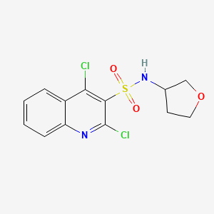 molecular formula C13H12Cl2N2O3S B2889526 2,4-Dichloro-N-(oxolan-3-yl)quinoline-3-sulfonamide CAS No. 2224517-58-0