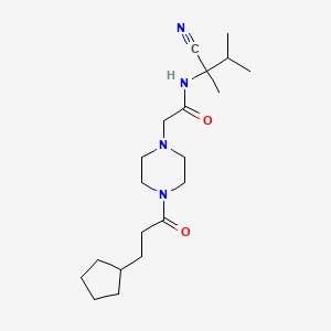 N-(1-cyano-1,2-dimethylpropyl)-2-[4-(3-cyclopentylpropanoyl)piperazin-1-yl]acetamide