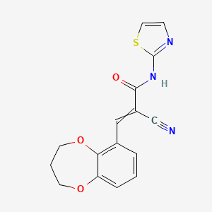 2-cyano-3-(3,4-dihydro-2H-1,5-benzodioxepin-6-yl)-N-(1,3-thiazol-2-yl)prop-2-enamide