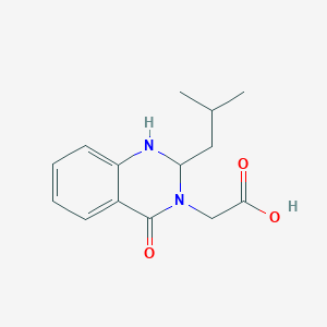 molecular formula C14H18N2O3 B2889532 (2-isobutyl-4-oxo-1,4-dihydroquinazolin-3(2H)-yl)acetic acid CAS No. 1269527-69-6