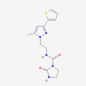 N-(2-(5-methyl-3-(thiophen-2-yl)-1H-pyrazol-1-yl)ethyl)-2-oxoimidazolidine-1-carboxamide