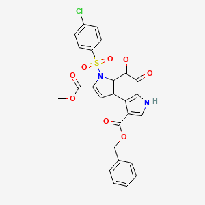 molecular formula C26H17ClN2O8S B2889540 1-苄基 7-甲基 6-(4-氯苯磺酰基)-4,5-二氧代-3H,4H,5H,6H-吡咯并[3,2-e]吲哚-1,7-二羧酸酯 CAS No. 2304465-89-0