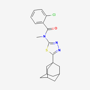 molecular formula C20H22ClN3OS B2889543 N-[5-(1-adamantyl)-1,3,4-thiadiazol-2-yl]-2-chloro-N-methylbenzamide CAS No. 392321-06-1