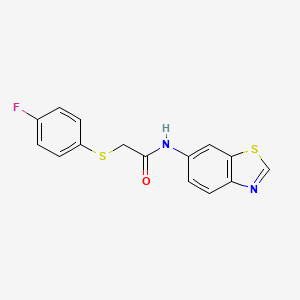 molecular formula C15H11FN2OS2 B2889549 N-(benzo[d]thiazol-6-yl)-2-((4-fluorophenyl)thio)acetamide CAS No. 899732-71-9