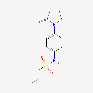 molecular formula C13H18N2O3S B2889556 N-[4-(2-oxopyrrolidin-1-yl)phenyl]propane-1-sulfonamide CAS No. 941935-06-4