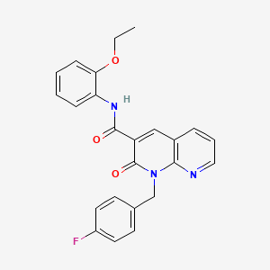 molecular formula C24H20FN3O3 B2889574 N-(2-ethoxyphenyl)-1-(4-fluorobenzyl)-2-oxo-1,2-dihydro-1,8-naphthyridine-3-carboxamide CAS No. 946208-37-3