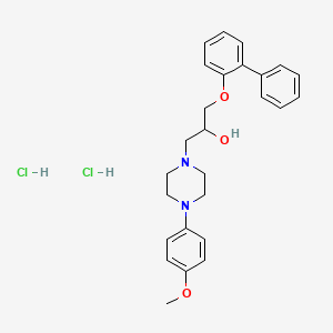 molecular formula C26H32Cl2N2O3 B2889577 1-([1,1'-Biphenyl]-2-yloxy)-3-(4-(4-methoxyphenyl)piperazin-1-yl)propan-2-ol dihydrochloride CAS No. 1185146-51-3