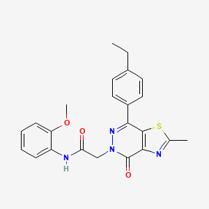 molecular formula C23H22N4O3S B2889586 2-(7-(4-ethylphenyl)-2-methyl-4-oxothiazolo[4,5-d]pyridazin-5(4H)-yl)-N-(2-methoxyphenyl)acetamide CAS No. 946345-84-2