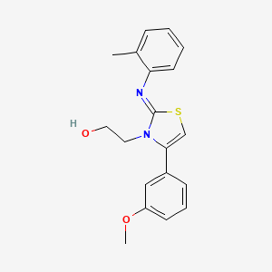 molecular formula C19H20N2O2S B2889587 (Z)-2-(4-(3-methoxyphenyl)-2-(o-tolylimino)thiazol-3(2H)-yl)ethanol CAS No. 905764-19-4