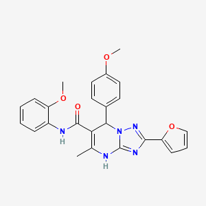 molecular formula C25H23N5O4 B2889598 2-(furan-2-yl)-N-(2-methoxyphenyl)-7-(4-methoxyphenyl)-5-methyl-4,7-dihydro-[1,2,4]triazolo[1,5-a]pyrimidine-6-carboxamide CAS No. 540504-94-7