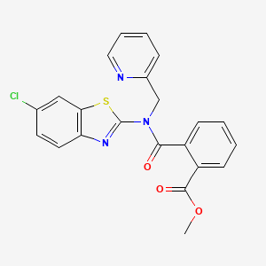 molecular formula C22H16ClN3O3S B2889603 2-((6-氯苯并[d]噻唑-2-基)(吡啶-2-基甲基)氨基羰基)苯甲酸甲酯 CAS No. 1172838-70-8
