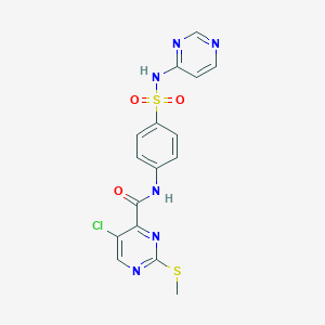 5-chloro-2-(methylsulfanyl)-N-[4-(pyrimidin-4-ylsulfamoyl)phenyl]pyrimidine-4-carboxamide