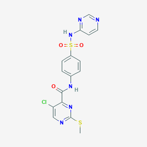 molecular formula C16H13ClN6O3S2 B2889606 5-chloro-2-(methylsulfanyl)-N-[4-(pyrimidin-4-ylsulfamoyl)phenyl]pyrimidine-4-carboxamide CAS No. 879952-63-3