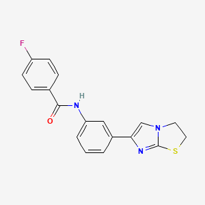 N-(3-(2,3-dihydroimidazo[2,1-b]thiazol-6-yl)phenyl)-4-fluorobenzamide