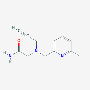 molecular formula C12H15N3O B2889614 2-[(6-Methylpyridin-2-yl)methyl-prop-2-ynylamino]acetamide CAS No. 1436316-29-8