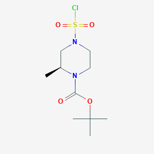 molecular formula C10H19ClN2O4S B2889616 Tert-butyl (2S)-4-chlorosulfonyl-2-methylpiperazine-1-carboxylate CAS No. 2287247-44-1