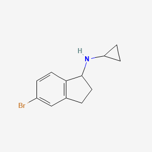 molecular formula C12H14BrN B2889618 5-bromo-N-cyclopropyl-2,3-dihydro-1H-inden-1-amine CAS No. 1248937-15-6