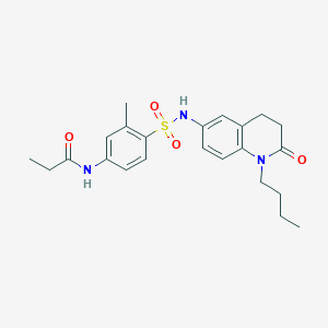 molecular formula C23H29N3O4S B2889623 N-(4-(N-(1-丁基-2-氧代-1,2,3,4-四氢喹啉-6-基)磺酰氨基)-3-甲基苯基)丙酰胺 CAS No. 941912-19-2