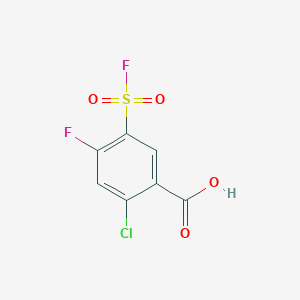 molecular formula C7H3ClF2O4S B2889625 2-Chloro-5-fluorosulfonyl-4-fluorobenzoic acid CAS No. 1644451-41-1