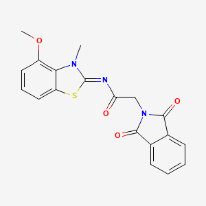 molecular formula C19H15N3O4S B2889631 (E)-2-(1,3-dioxoisoindolin-2-yl)-N-(4-methoxy-3-methylbenzo[d]thiazol-2(3H)-ylidene)acetamide CAS No. 477294-79-4