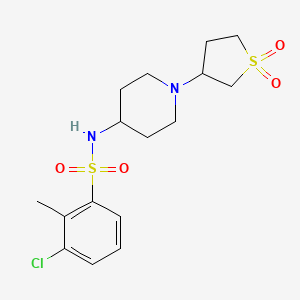 molecular formula C16H23ClN2O4S2 B2889634 3-chloro-N-(1-(1,1-dioxidotetrahydrothiophen-3-yl)piperidin-4-yl)-2-methylbenzenesulfonamide CAS No. 2034224-94-5