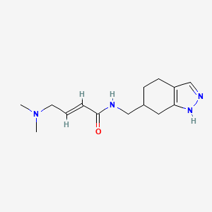 molecular formula C14H22N4O B2889642 (E)-4-(Dimethylamino)-N-(4,5,6,7-tetrahydro-1H-indazol-6-ylmethyl)but-2-enamide CAS No. 2411338-47-9