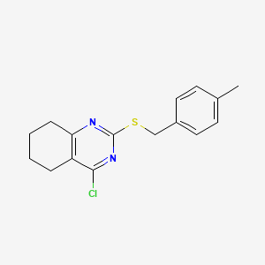 molecular formula C16H17ClN2S B2889648 4-Chloro-2-[(4-methylbenzyl)sulfanyl]-5,6,7,8-tetrahydroquinazoline CAS No. 338963-39-6