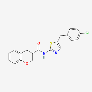 molecular formula C20H17ClN2O2S B2889651 N-[5-(4-chlorobenzyl)-1,3-thiazol-2-yl]-3,4-dihydro-2H-chromene-3-carboxamide CAS No. 924824-35-1