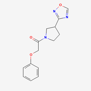 molecular formula C14H15N3O3 B2889665 1-(3-(1,2,4-恶二唑-3-基)吡咯烷-1-基)-2-苯氧基乙酮 CAS No. 2034286-03-6