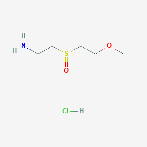 molecular formula C5H14ClNO2S B2889676 2-(2-甲氧基乙基亚磺酰基)乙胺；盐酸盐 CAS No. 2445786-56-9