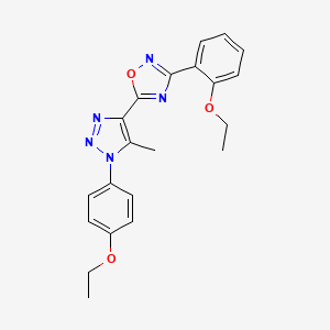 molecular formula C21H21N5O3 B2889680 3-(2-ethoxyphenyl)-5-[1-(4-ethoxyphenyl)-5-methyl-1H-1,2,3-triazol-4-yl]-1,2,4-oxadiazole CAS No. 1251618-19-5