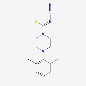 molecular formula C15H20N4S B2889684 methyl N-cyano-4-(2,6-dimethylphenyl)tetrahydro-1(2H)-pyrazinecarbimidothioate CAS No. 343375-64-4