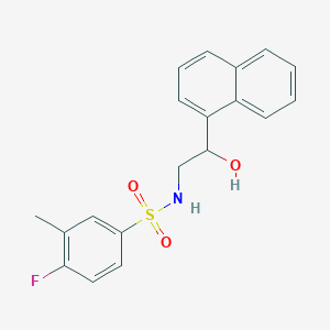 molecular formula C19H18FNO3S B2889686 4-fluoro-N-(2-hydroxy-2-(naphthalen-1-yl)ethyl)-3-methylbenzenesulfonamide CAS No. 1351649-12-1
