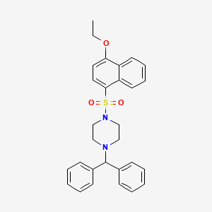 molecular formula C29H30N2O3S B2889689 1-(Diphenylmethyl)-4-[(4-ethoxynaphthalen-1-yl)sulfonyl]piperazine CAS No. 312598-55-3