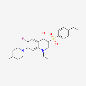 molecular formula C25H29FN2O3S B2889691 1-ethyl-3-((4-ethylphenyl)sulfonyl)-6-fluoro-7-(4-methylpiperidin-1-yl)quinolin-4(1H)-one CAS No. 892769-28-7