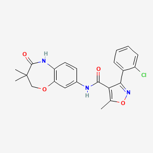 3-(2-chlorophenyl)-N-(3,3-dimethyl-4-oxo-2,3,4,5-tetrahydrobenzo[b][1,4]oxazepin-8-yl)-5-methylisoxazole-4-carboxamide