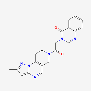 molecular formula C20H18N6O2 B2889701 3-(2-(2-甲基-8,9-二氢吡唑并[1,5-a]吡啶并[3,4-e]嘧啶-7(6H)-基)-2-氧代乙基)喹唑啉-4(3H)-酮 CAS No. 1797735-73-9