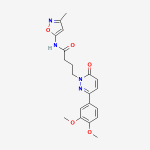 molecular formula C20H22N4O5 B2889712 4-(3-(3,4-dimethoxyphenyl)-6-oxopyridazin-1(6H)-yl)-N-(3-methylisoxazol-5-yl)butanamide CAS No. 953188-58-4