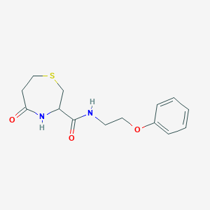 molecular formula C14H18N2O3S B2889719 5-oxo-N-(2-phenoxyethyl)-1,4-thiazepane-3-carboxamide CAS No. 1396633-15-0