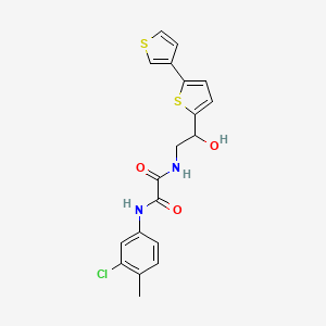 molecular formula C19H17ClN2O3S2 B2889720 N1-(2-([2,3'-联噻吩]-5-基)-2-羟基乙基)-N2-(3-氯-4-甲基苯基)草酰胺 CAS No. 2309797-49-5