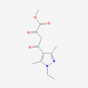 molecular formula C12H16N2O4 B2889725 4-(1-乙基-3,5-二甲基-1H-吡唑-4-基)-2,4-二氧代丁酸甲酯 CAS No. 890624-55-2