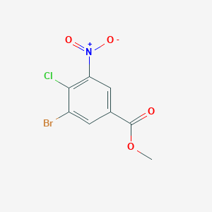 molecular formula C8H5BrClNO4 B2889730 Methyl 3-bromo-4-chloro-5-nitrobenzoate CAS No. 1504888-15-6