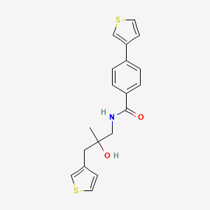 molecular formula C19H19NO2S2 B2889740 N-{2-hydroxy-2-[(thiophen-3-yl)methyl]propyl}-4-(thiophen-3-yl)benzamide CAS No. 2097868-60-3