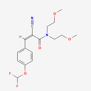 molecular formula C17H20F2N2O4 B2889742 (Z)-2-Cyano-3-[4-(difluoromethoxy)phenyl]-N,N-bis(2-methoxyethyl)prop-2-enamide CAS No. 328031-14-7