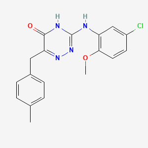 molecular formula C18H17ClN4O2 B2889744 3-((5-氯-2-甲氧基苯基)氨基)-6-(4-甲基苄基)-1,2,4-三嗪-5(4H)-酮 CAS No. 905780-65-6